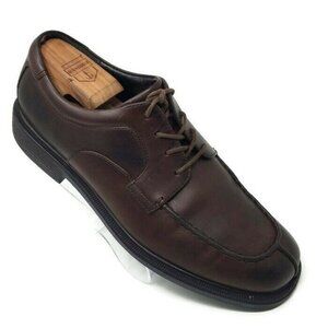 Rockport Brown Leather Lace Up Split Apron Toe Casual Oxfords Shoes Mens 10 M